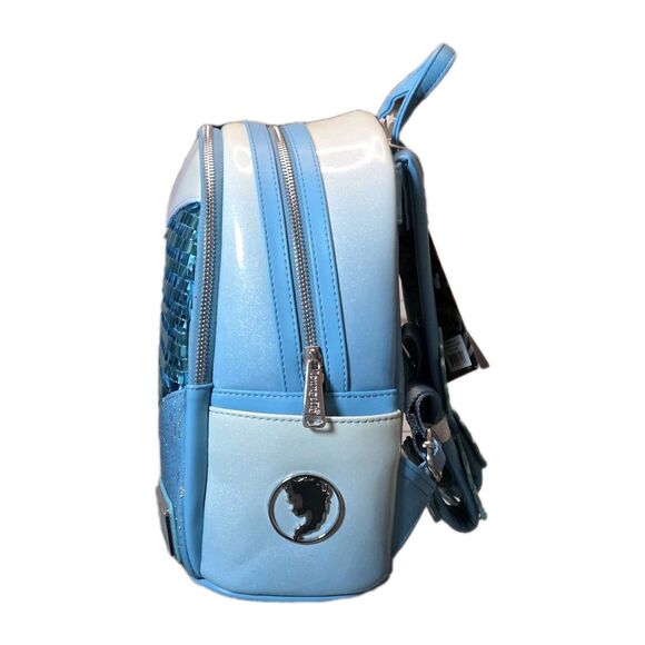 NWT Loungefly Disney Frozen Elsa Mini Backpack Blue Silver Sequin Snowflake NEW main image 5